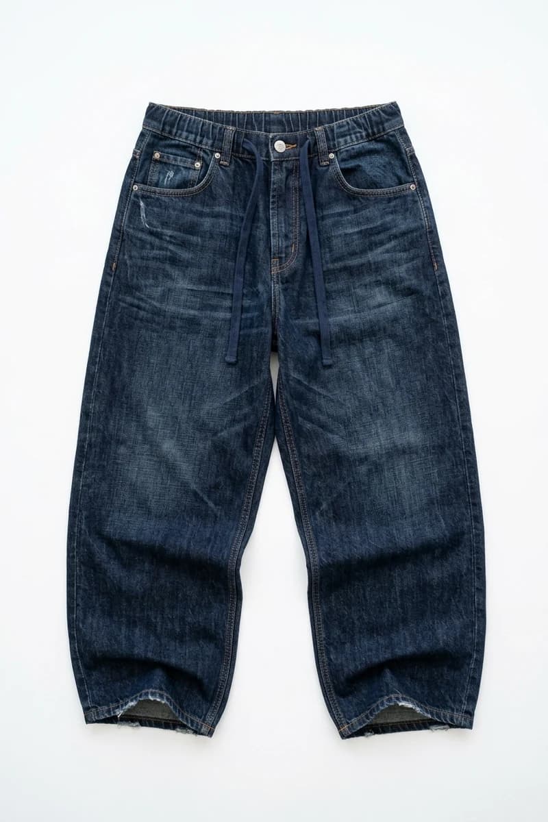 Baggy Wide-Leg Denim — koyu-mavi